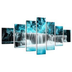 Obraz na plátne Vodopád v modrej džungli 210x100cm 2551A_7A