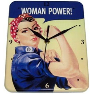 Plechové hodiny Women power WC18