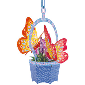 Santoro papierová závesná dekorácia Butterfly Basket Lavender