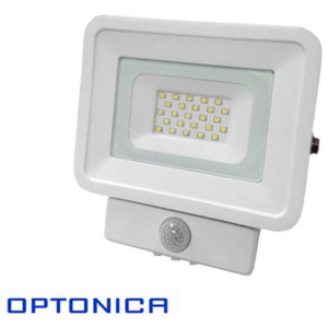 Optonica LED reflektor 20W studená biela + senzor pohybu