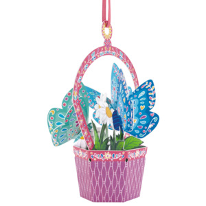 Santoro papierová závesná dekorácia Butterfly Basket Daisy
