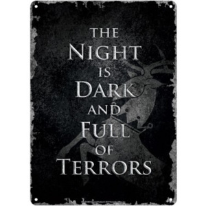 Plechová ceduľa Game Of Thrones - Night Dark, (15 x 21 cm)