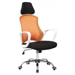 TEMPO KONDELA ARIO kancelárska stolička - biela / čierna / oranžová
