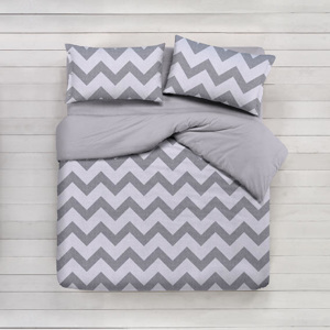 Bavlnené posteľné obliečky Chevronne šedé