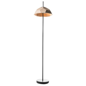 Hnedosivá stojacia lampa s tienidlom z recyklovaného papiera Design Twist Mosen