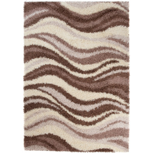 Kusový koberec Shaggy Vlny krémový, Velikosti 80x150cm