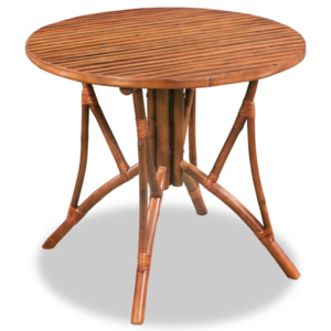 Jedálenský stôl, bambusový, 85x75 cm, hnedý, okrúhly