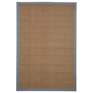 Jutový koberec s sivým lemem vhodný do exteriéru Native, 190 × 150 cm