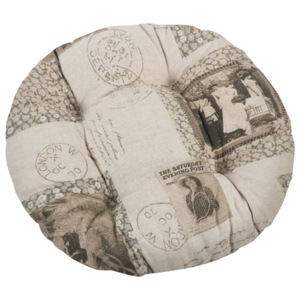 Hančin krámek Sedáky na stoličky okrúhle prešívané 62/296 Ivo Rozmer průměr 40 cm obrazy