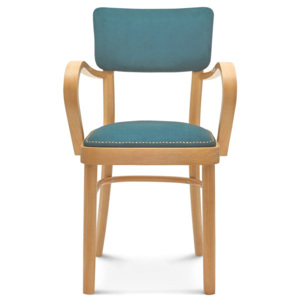Drevená stolička s modrým čalúnením Fameg Lone