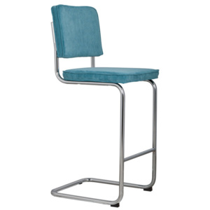 Modrá barová stolička Zuiver Ridge Rib
