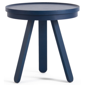 Modrý odkladací stolík z jaseňového dreva s podnosom Woodendot Batea Small