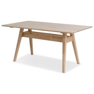 Ručne vyrobený jedálenský stôl z masívneho brezového dreva Kiteen Notte, 75 × 160 cm