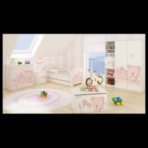 Dievčenské izby Ružový macík 3ks