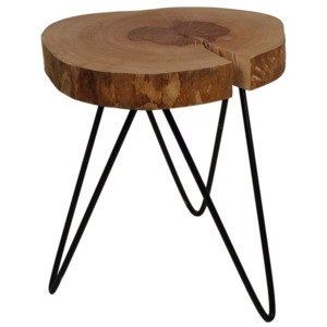 Odkladací stolík s doskou z dubového dreva HSM Collection Roxy, výška 52 cm