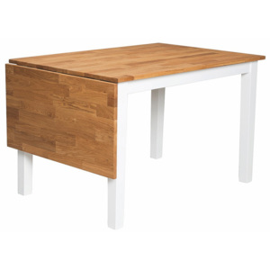 Biely jedálenský stôl z masívneho dubového dreva Folke Finnus, 120 × 80 cm