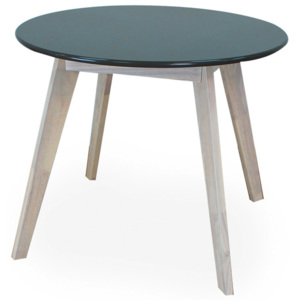 Okrúhly stôl so sivou doskou a nohami z kaučukového dreva Signal Helsinki, ⌀ 100 cm