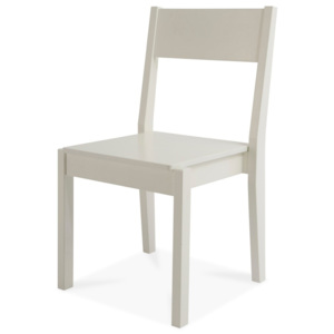 Biela ručne vyrobená stolička z masívneho brezového dreva Kiteen Joki