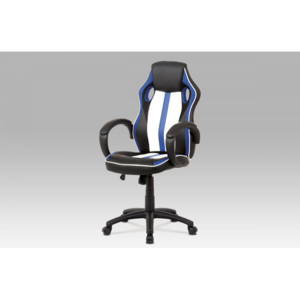 Kancelárska stolička KA-V505 BLUE modrá / čierna / biela Autronic