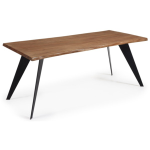 Jedálenský stôl s tmavohnedou doskou La Forma Nack, 100 × 180 cm