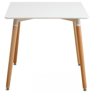 Jedálenský stôl, biela/buk, DIDIER 2 NEW - Eli - Nábytok - 0000191092