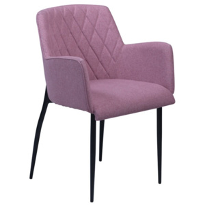 Ružová jedálenská stolička s opierkami na ruky DAN–FORM Rombo