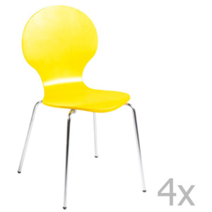 Sada 4 žltých jedálenských stoličiek Actona Marcus Dining Chair