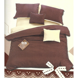 Moona Home Textile Bavlnené obliečky Magdaléna 7-dielna sada brown gift 140x200 70x90 40x50 220x240