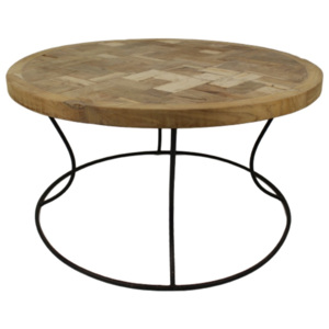 Odkladací stolík z teakového dreva HSM Collection Mosa, ⌀ 80 cm