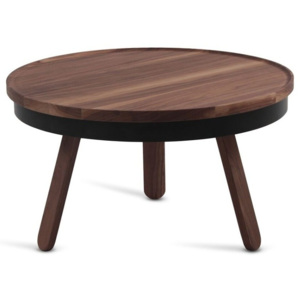 Hnedý odkladací stolík z dubového dreva s čiernymi detailmi a úložným priestorom Woodendot Batea M