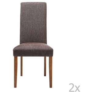 Sada 2 hnedých jedálenských stoličiek s podnožou z bukového dreva Kare Design Rhytm