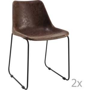 Sada 2 hnedých jedálenských stoličiek Kare Design Mocha