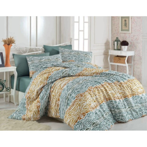 Luxusné posteľná set obliečky z bavlny Grabado zelená 140x200