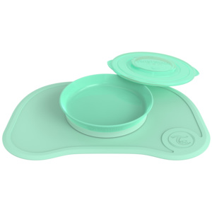 TWISTSHAKE Protišmyková Podložka Click Mat + tanier 6 + m, Pastelovo zelená