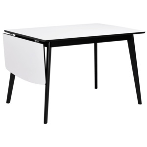 Čierno-biely jedálenský stôl so sklápacou doskou Folke Olivia, dĺžka 120 + 40 cm