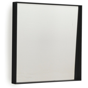 Čierne nástenné zrkadlo Geese Thin, 50 × 50 cm