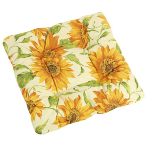 Hančin krámek Sedáky na stoličky prešívané 41/710 Gita Rozmer 40 x 40 cm květ slunečnice