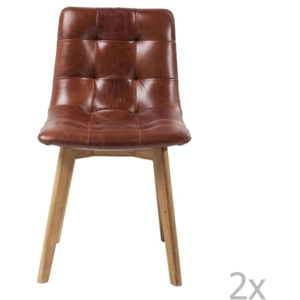 Sada 2 stoličiek s koženým sedákom Kare Design Moritz
