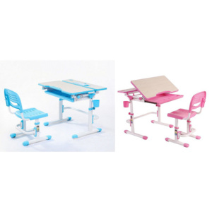 Rastúci detský písací stôl Lavoro - modrý, ružový
