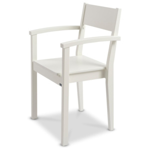 Biela ručne vyrobená stolička z masívneho brezového dreva s opierkami Kiteen Joki