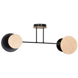 Emibig ZITA 2 | moderná dizajnová stropná lampa z dreva a kovu Farba: Čierna