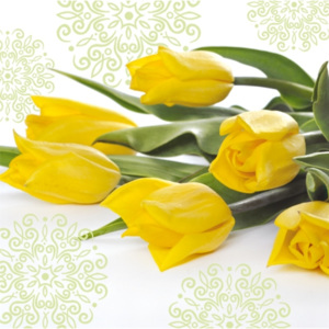 Obrúsky paw l 33x33cm yellow tulips