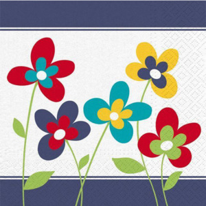 Obrúsky 3-vrstvé 33 x 33 cm summer flowers /20ks/