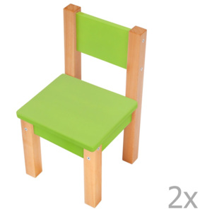 Sada 2 zelených detských stoličiek Mobi furniture Mario