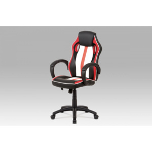 Kancelárska stolička KA-V505 RED červená / čierna / biela Autronic