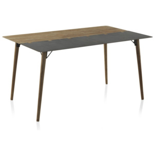 Drevený jedálenský stôl s kovovými nohami Geese, 150 x 90 cm