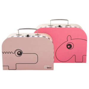 Sada 2 ružových kufríkov Done By Deer Suitcase
