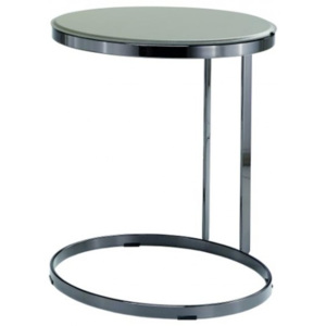 JOINT luxusný príručný stolík koža MIDJ - chrom - 35 cm