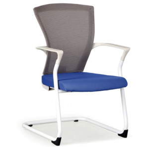 Konferenčná stolička Bret, biela/modrá 478017