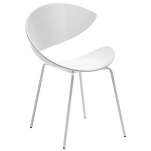 TWIST I dizajnová stolička na rovných kovových nohách MIDJ - biela